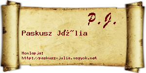 Paskusz Júlia névjegykártya